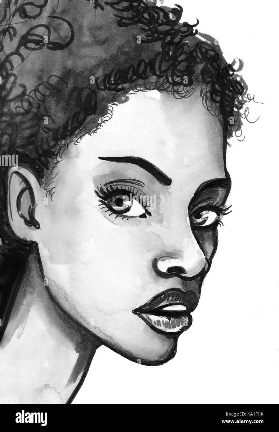Beautiful african woman portrait Black and White Stock Photos & Images ...