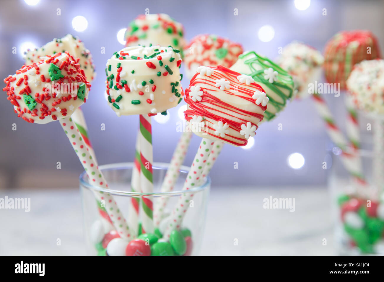 Marshmallow Cakepops Pops Sweet Dessert For Christmas Party Stock Photo Alamy