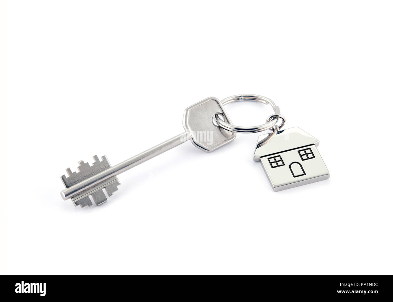 House key on white background with clipping path Stock Photo