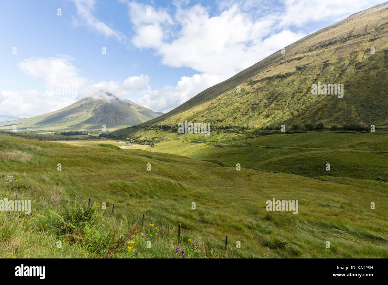 Scottish landscape near Tyndrum in the A82 road, Stirling and Falkirk, Scotland, UK Stock Photo