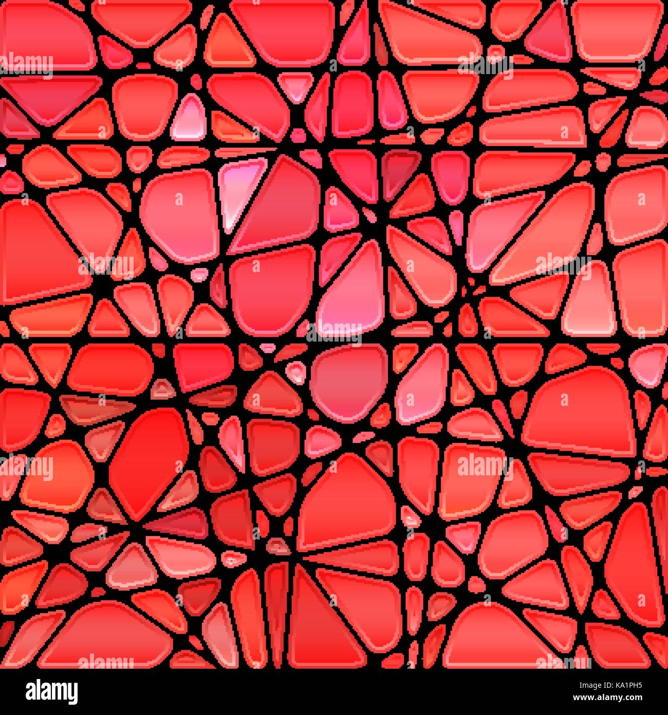 abstract vector stained-glass mosaic background - bright red Stock ...