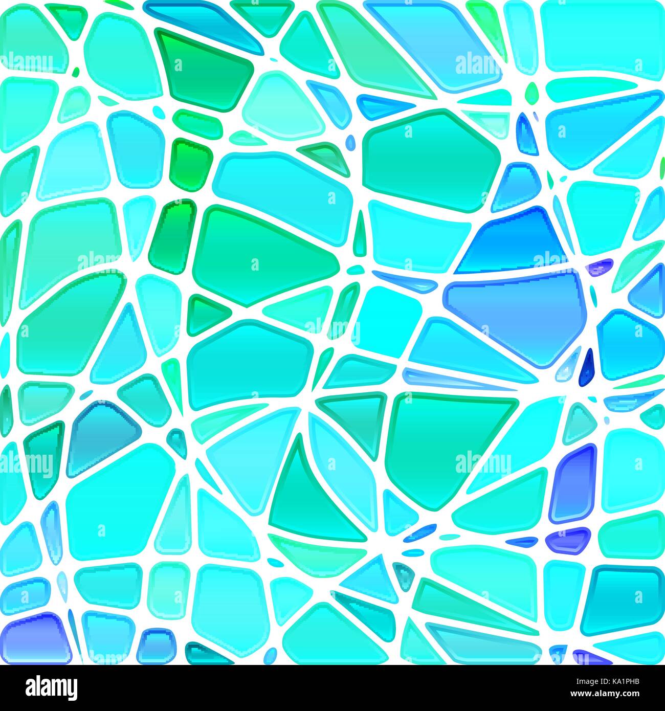 abstract vector stained-glass mosaic background - blue and green Stock ...