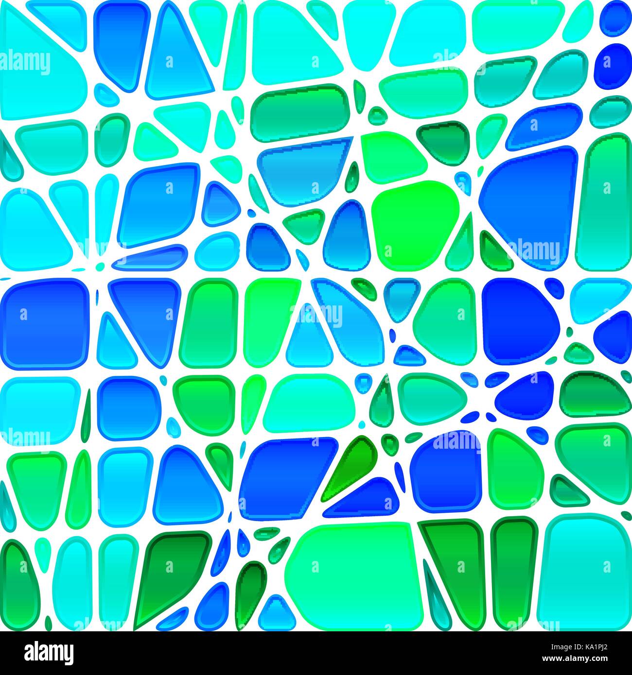 abstract vector stained-glass mosaic background - blue and green Stock ...