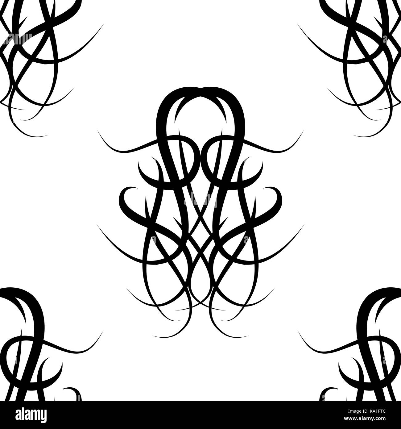 abstract black and white vector damask seamless pattern Stock Vector ...