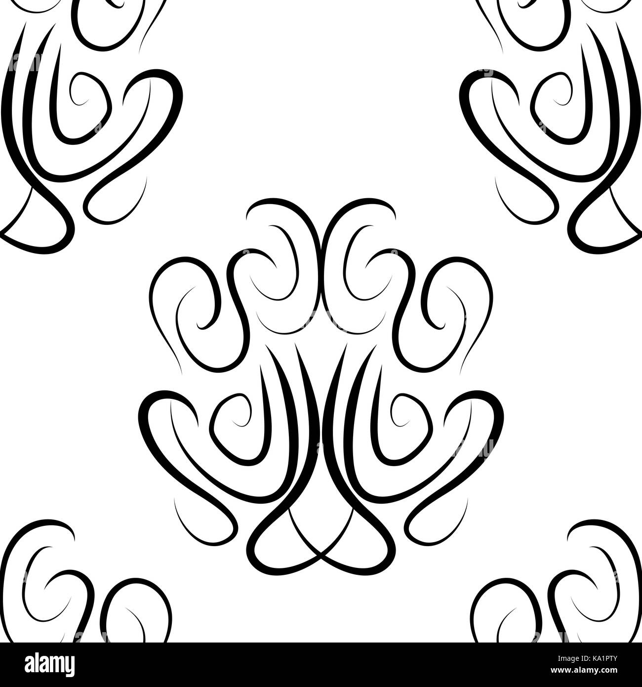 abstract black and white vector damask seamless pattern Stock Vector ...
