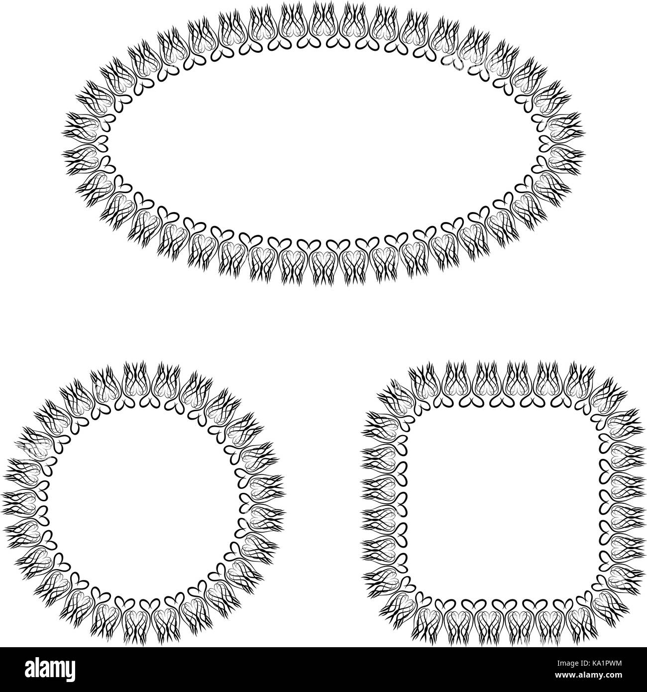 abstract vector black and white ornate frames set Stock Vector Image ...