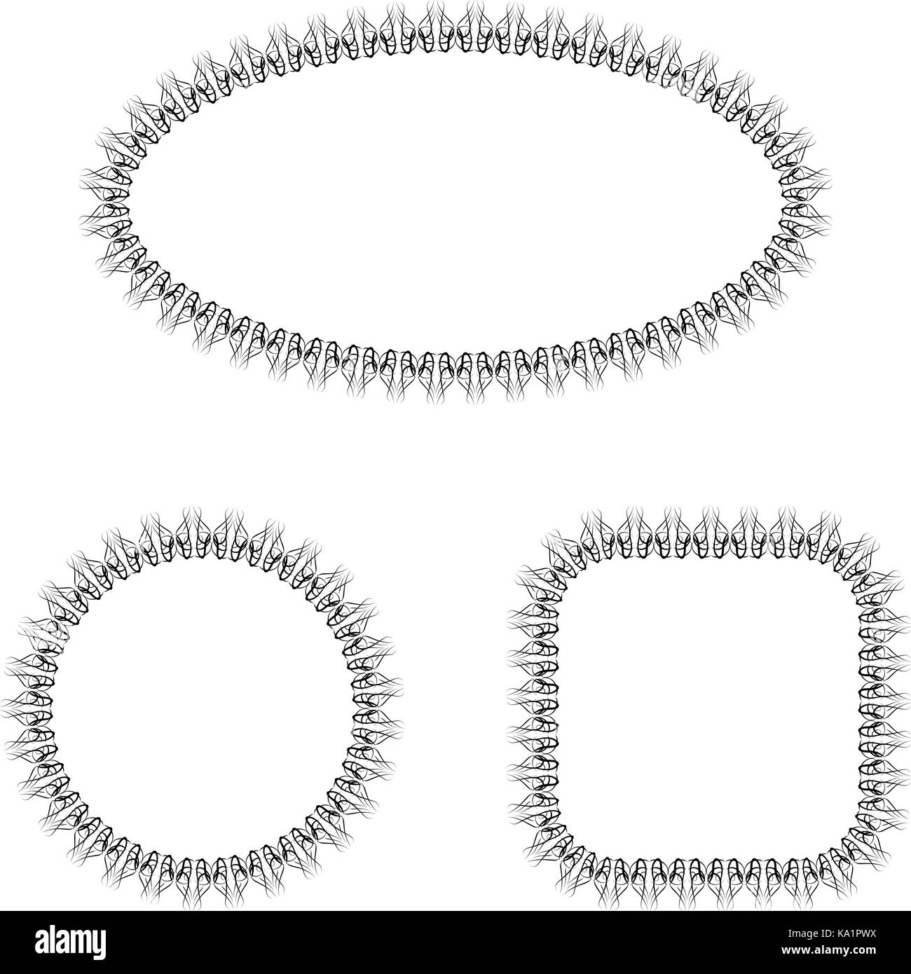 abstract vector black and white ornate frames set Stock Vector Image ...