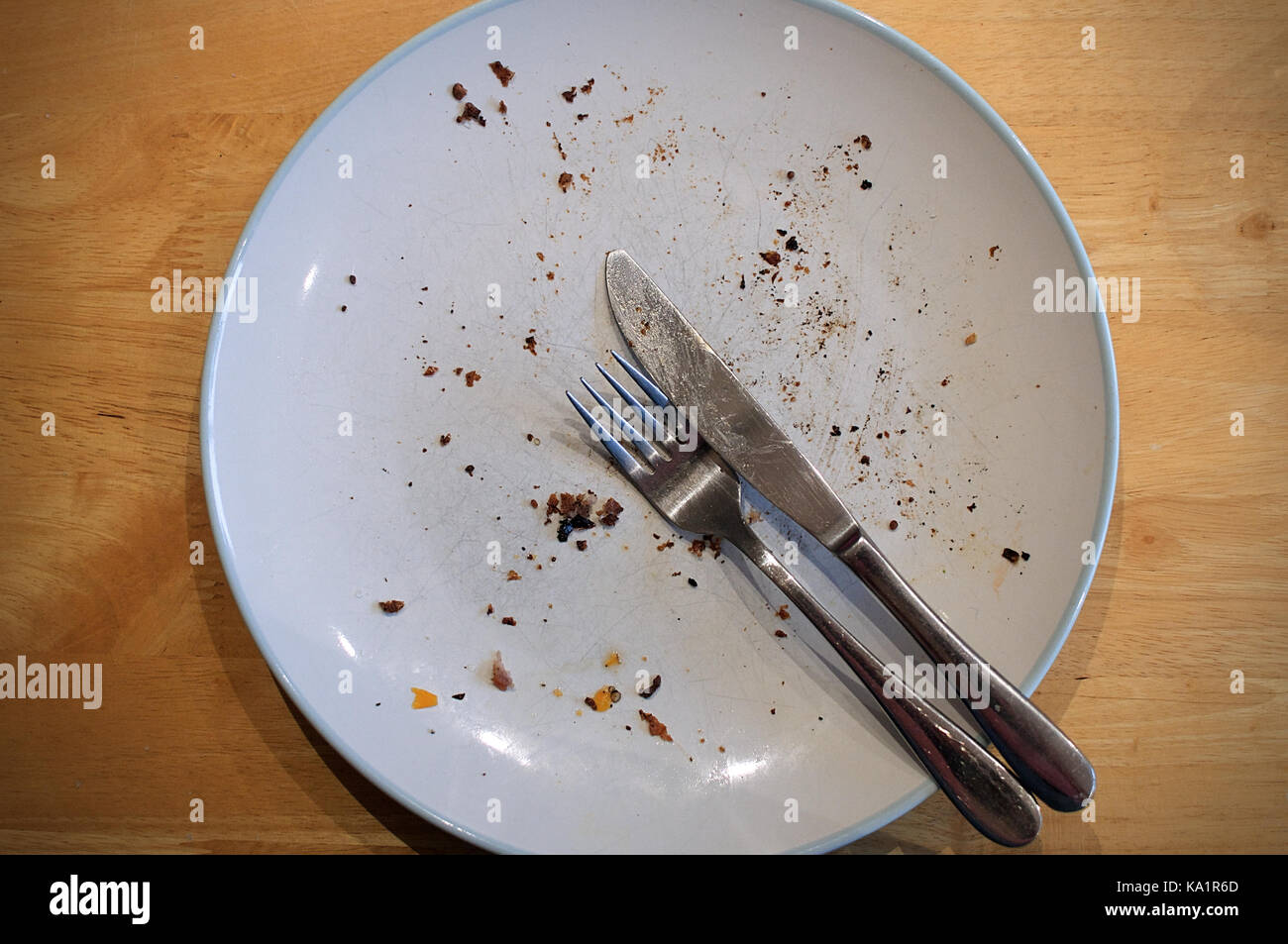 An empty plate after a meal Stock Photo