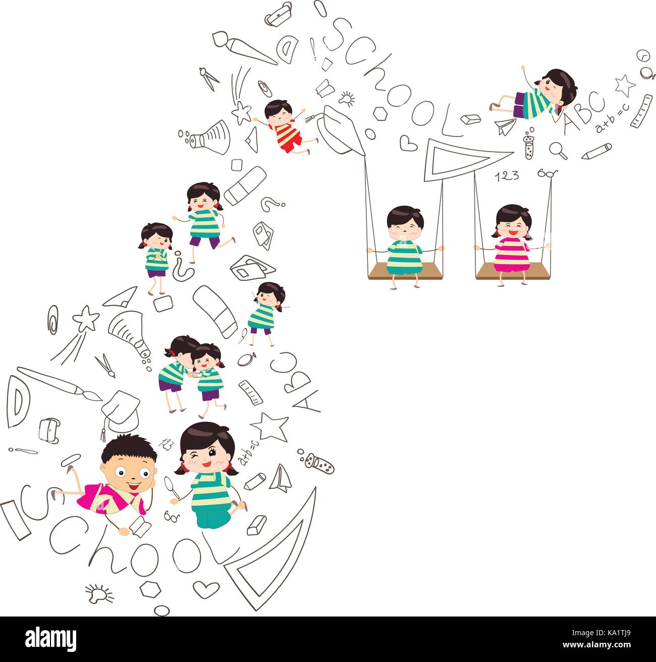 education object on back to school background Stock Vector Image & Art ...