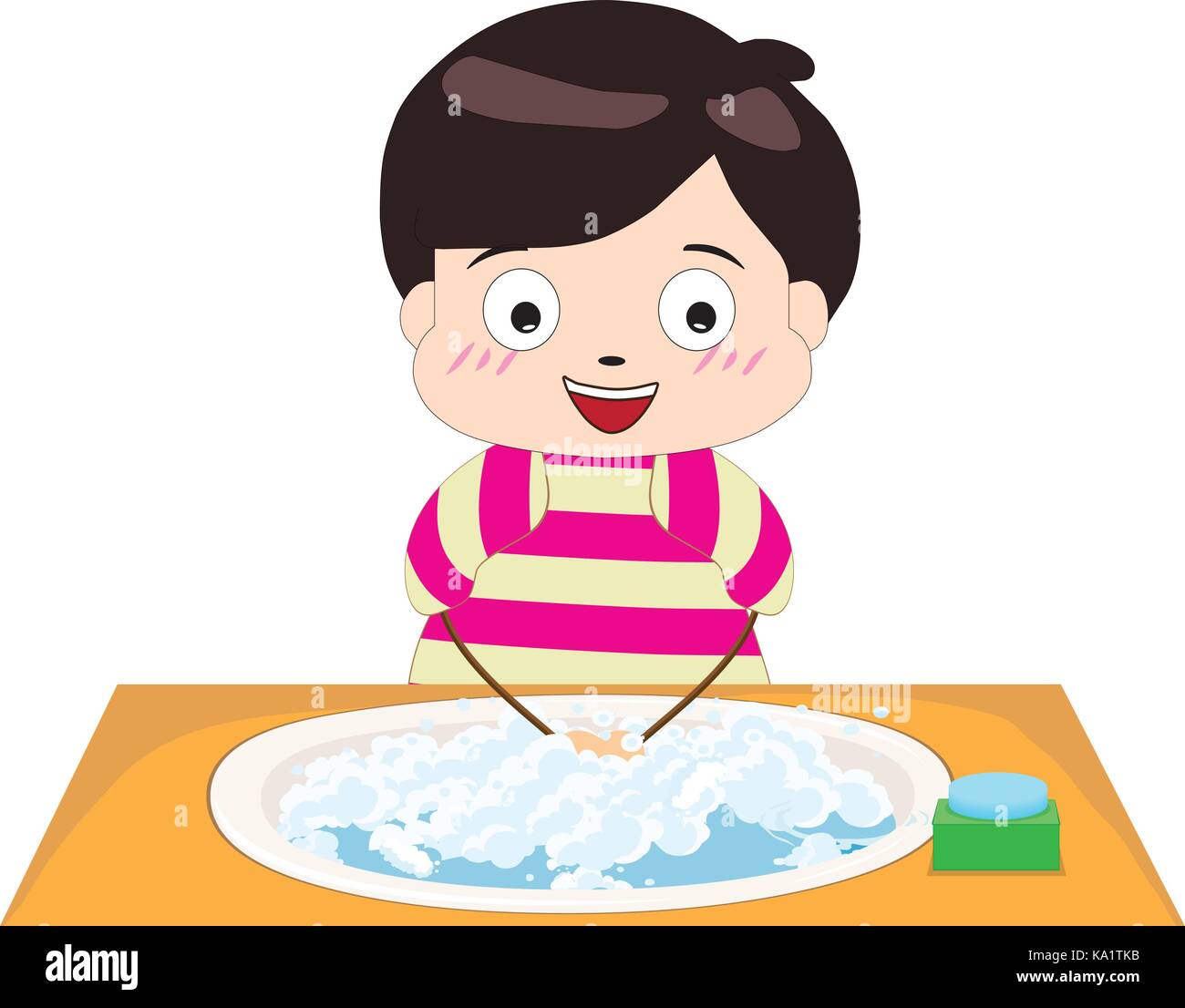 little boy washing his hands Stock Vector Image & Art - Alamy