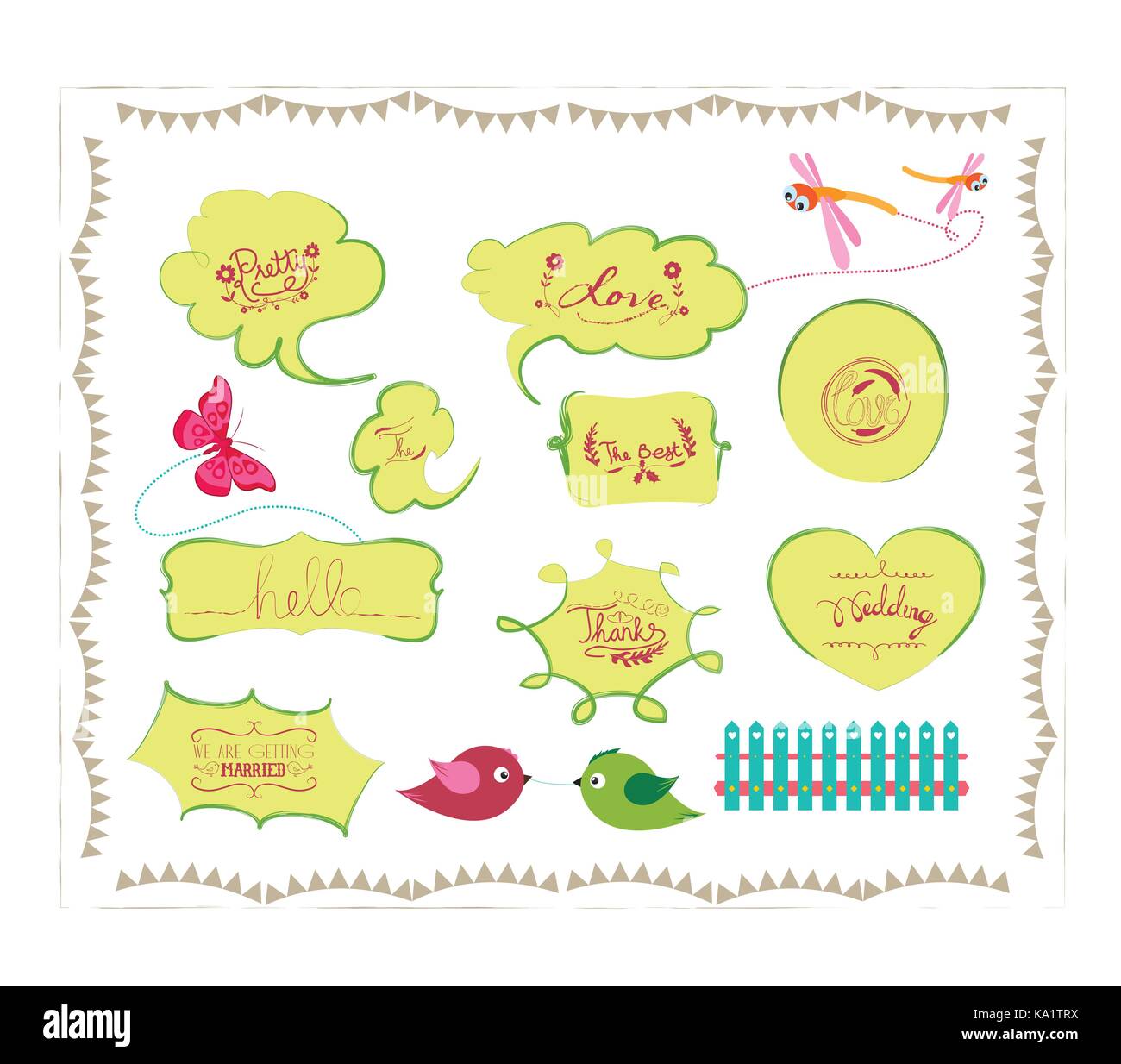 bird and butterfly bubbles set Stock Vector Image & Art Alamy