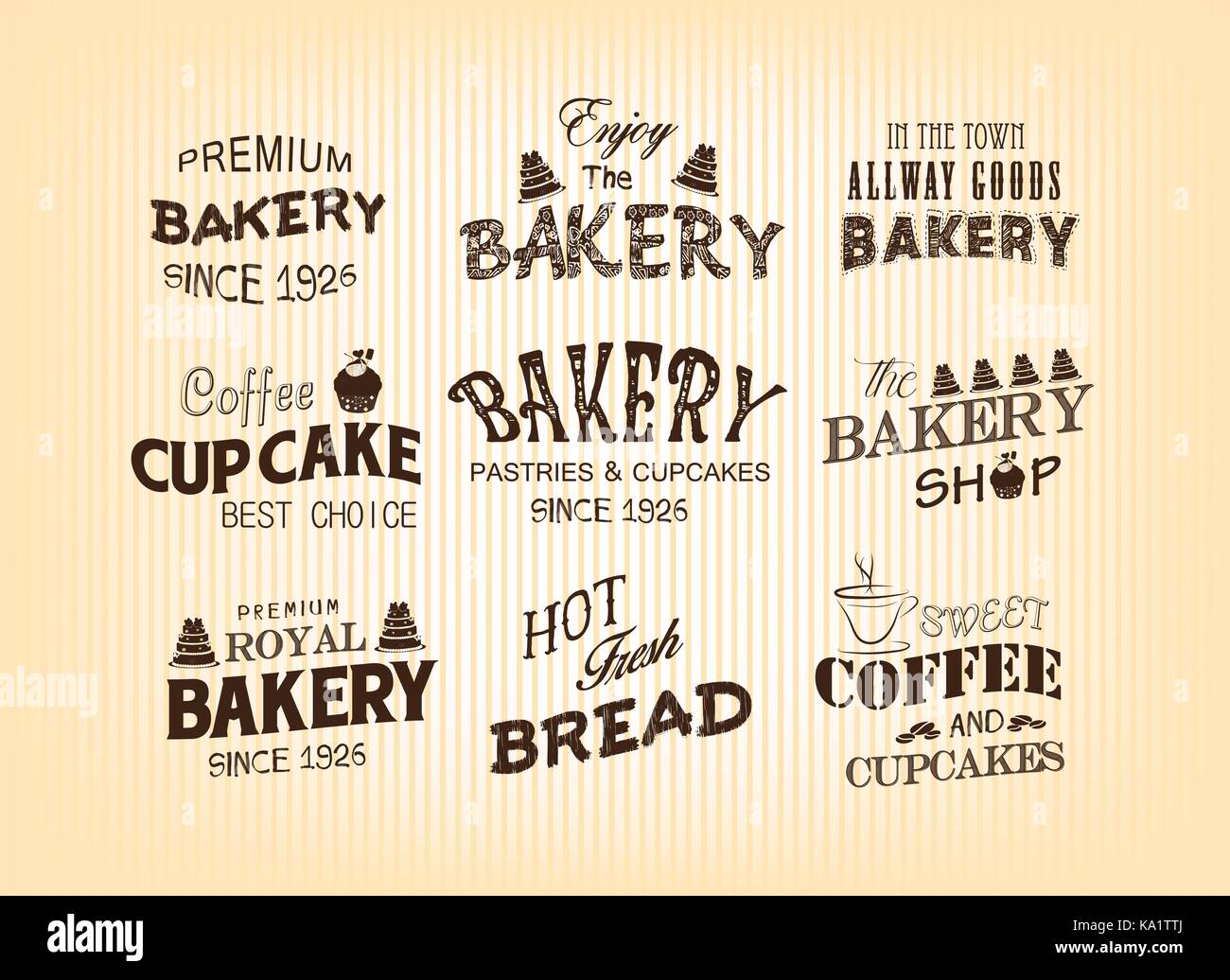 Set Of Vintage Retro bakery Labels Stock Vector Image & Art - Alamy