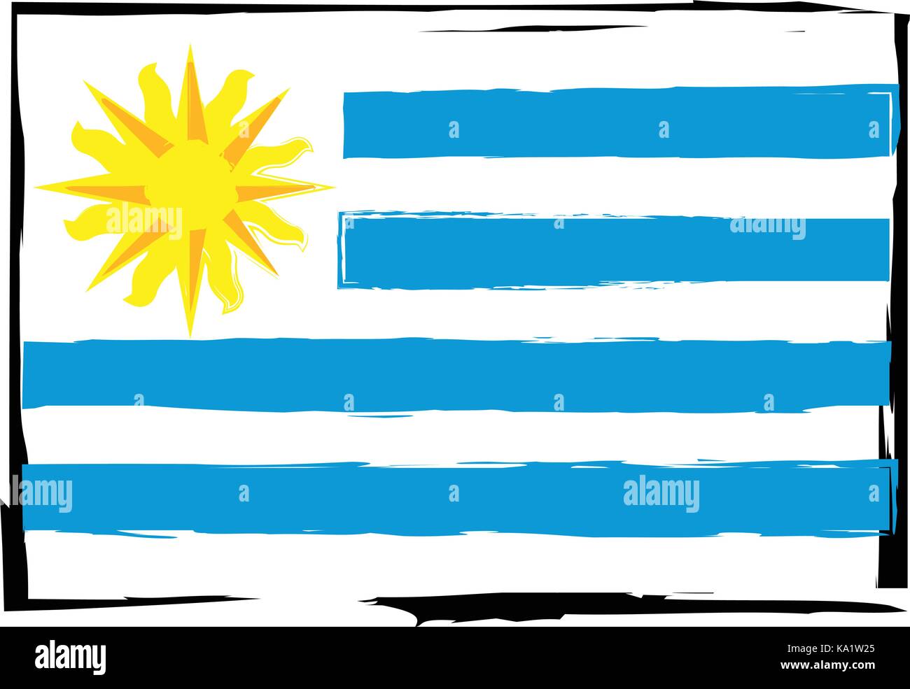 abstract URUGUAY flag or banner vector illustration Stock Vector