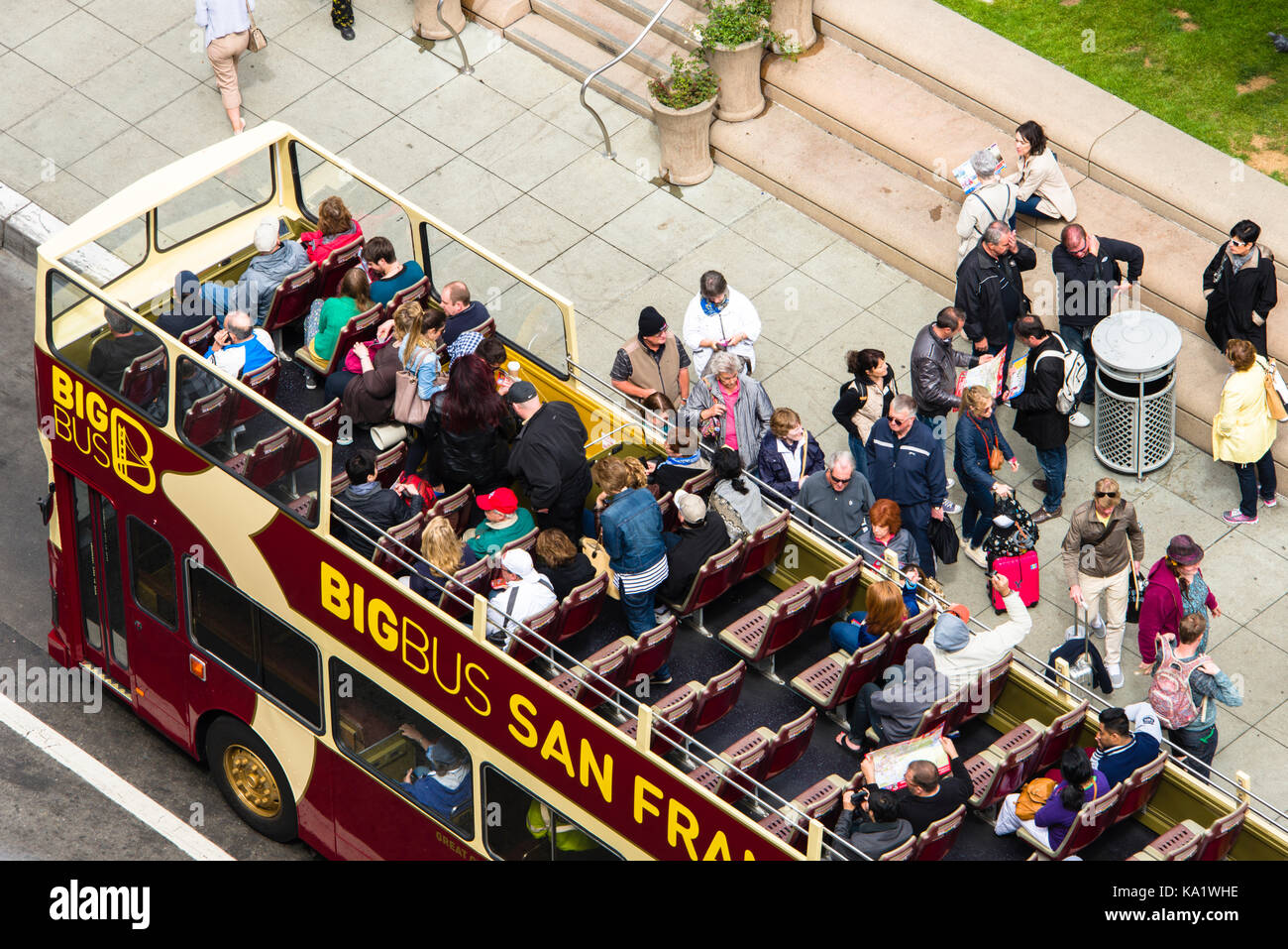 Big Bus opentop tour bus, Union Square, San Francisco Stock Photo Alamy