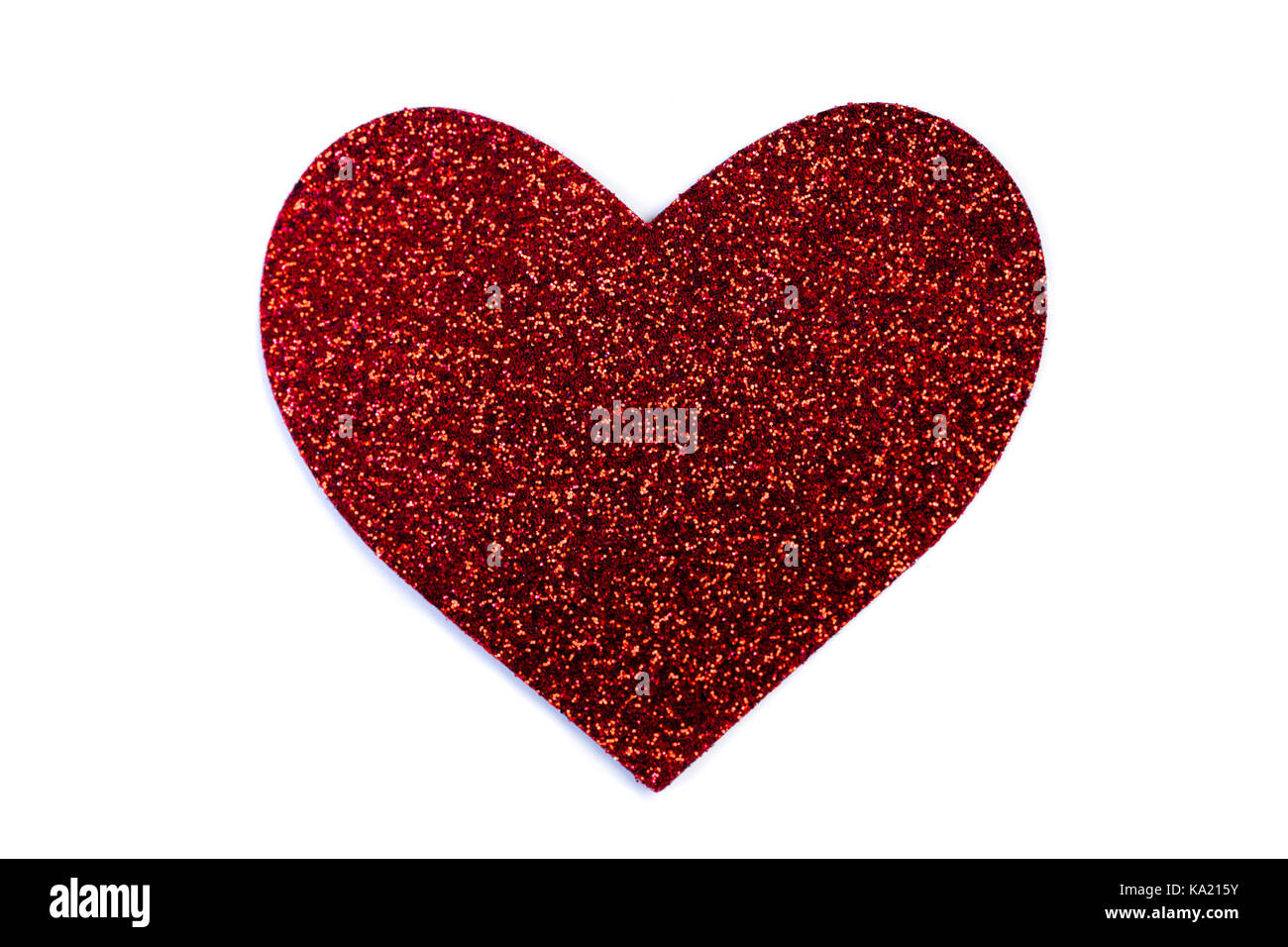 red glitter heart isolated on white for valentines day Stock Photo Alamy