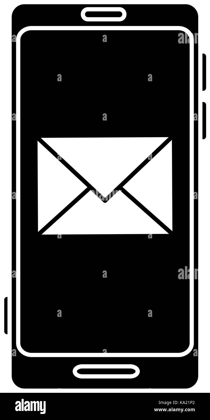 smartphone device with envelope vector illustration design Stock Vector ...