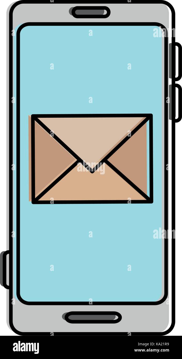 smartphone device with envelope Stock Vector Image & Art - Alamy