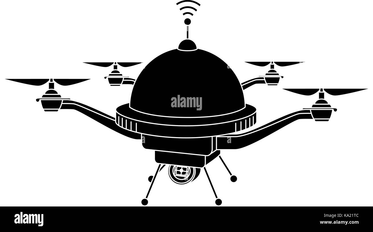 drone flying technology with camera Stock Vector Image & Art - Alamy
