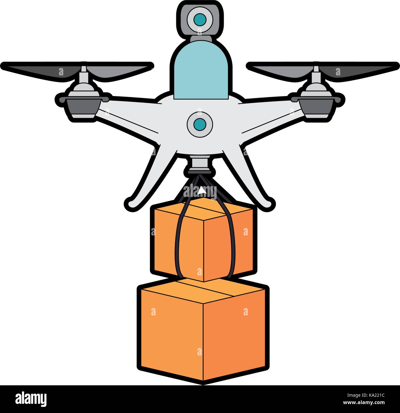 drone flying technology with boxes Stock Vector Image & Art - Alamy