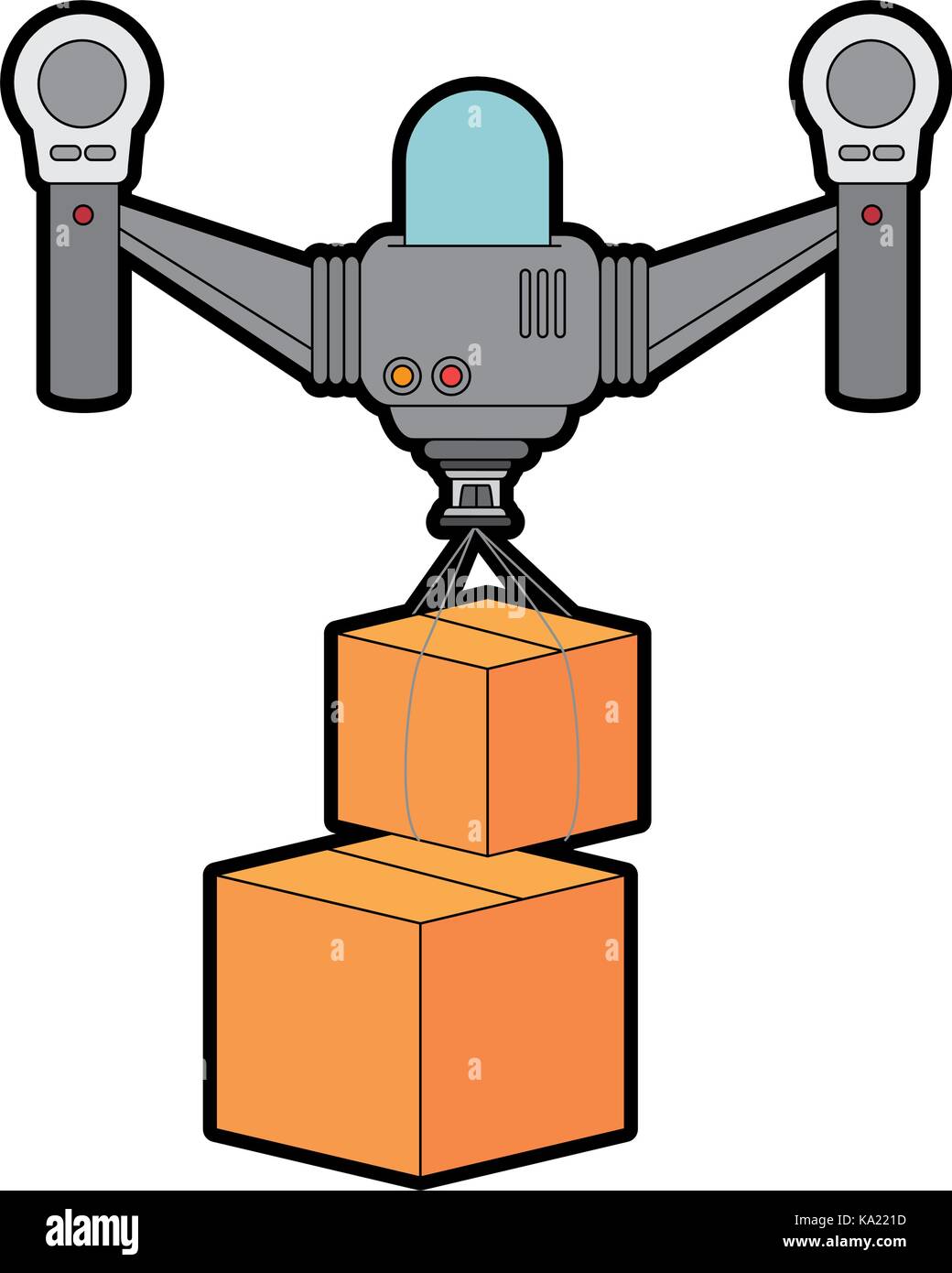 drone flying technology with boxes Stock Vector Image & Art - Alamy