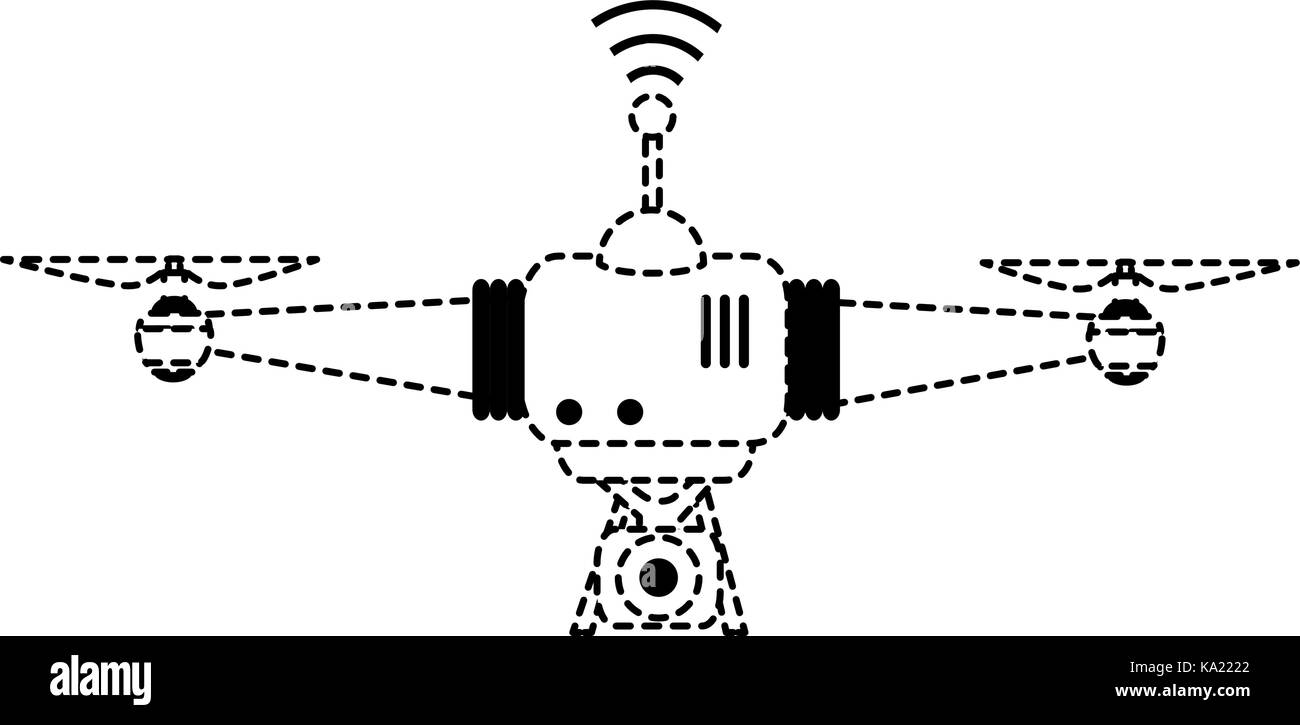 drone flying technology with camera Stock Vector Image & Art - Alamy