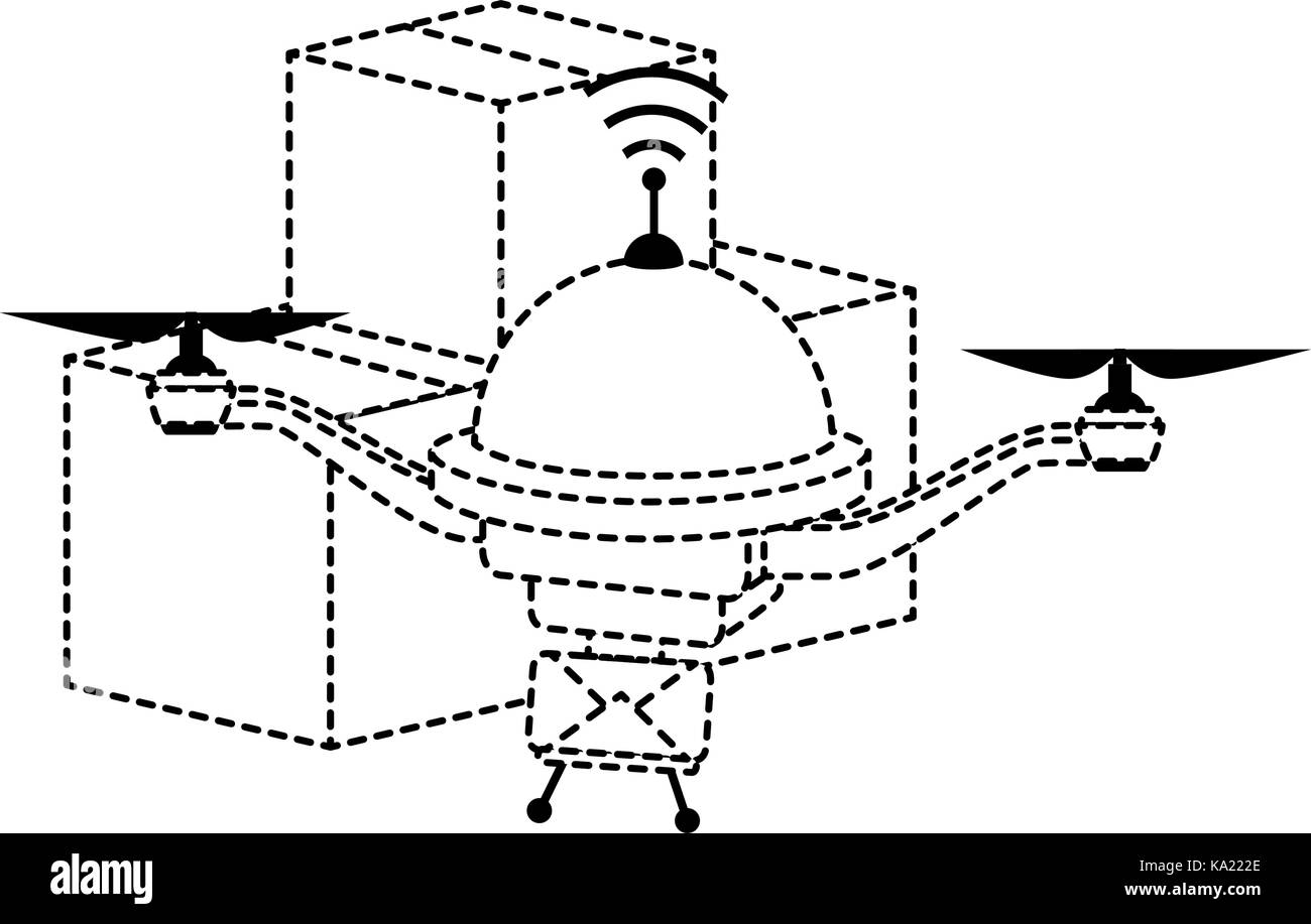 drone flying technology with boxes Stock Vector Image & Art - Alamy