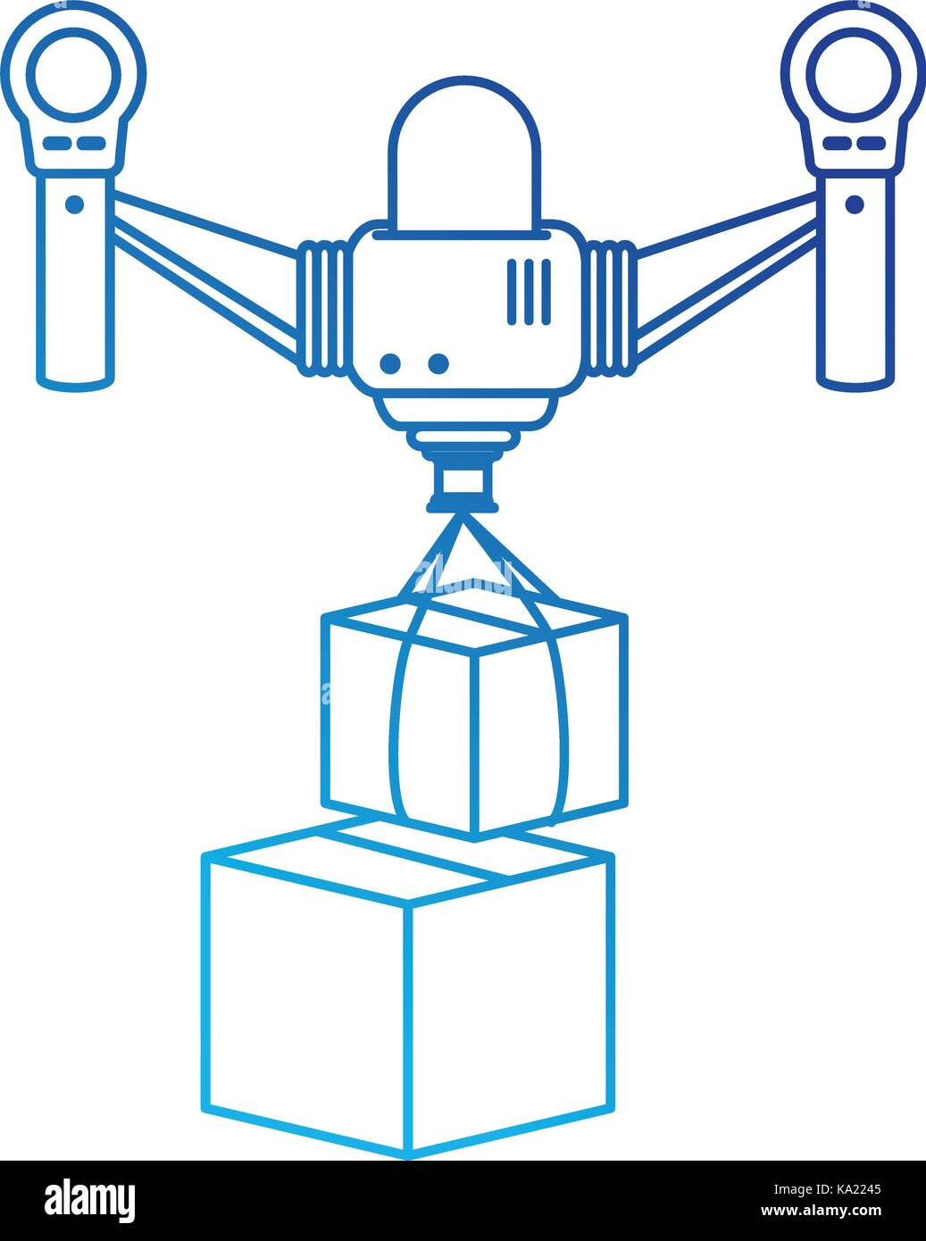 drone flying technology with boxes Stock Vector Image & Art - Alamy