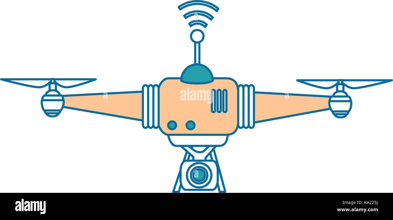 drone flying technology with camera Stock Vector Image & Art - Alamy