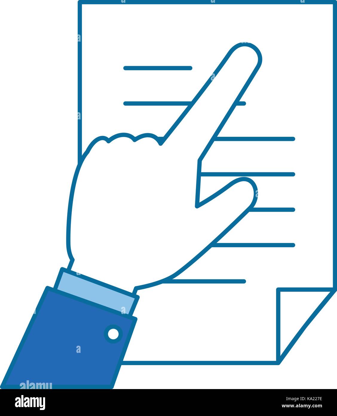 hand human with document paper isolated icon Stock Vector Image & Art ...