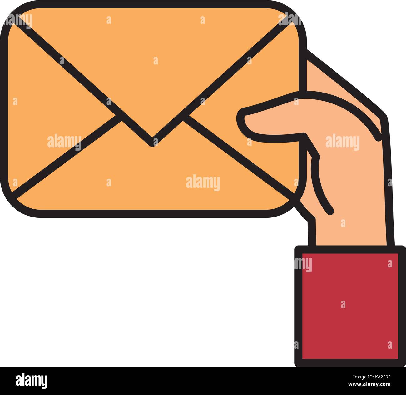 hand human with envelope mail isolated icon Stock Vector Image & Art ...