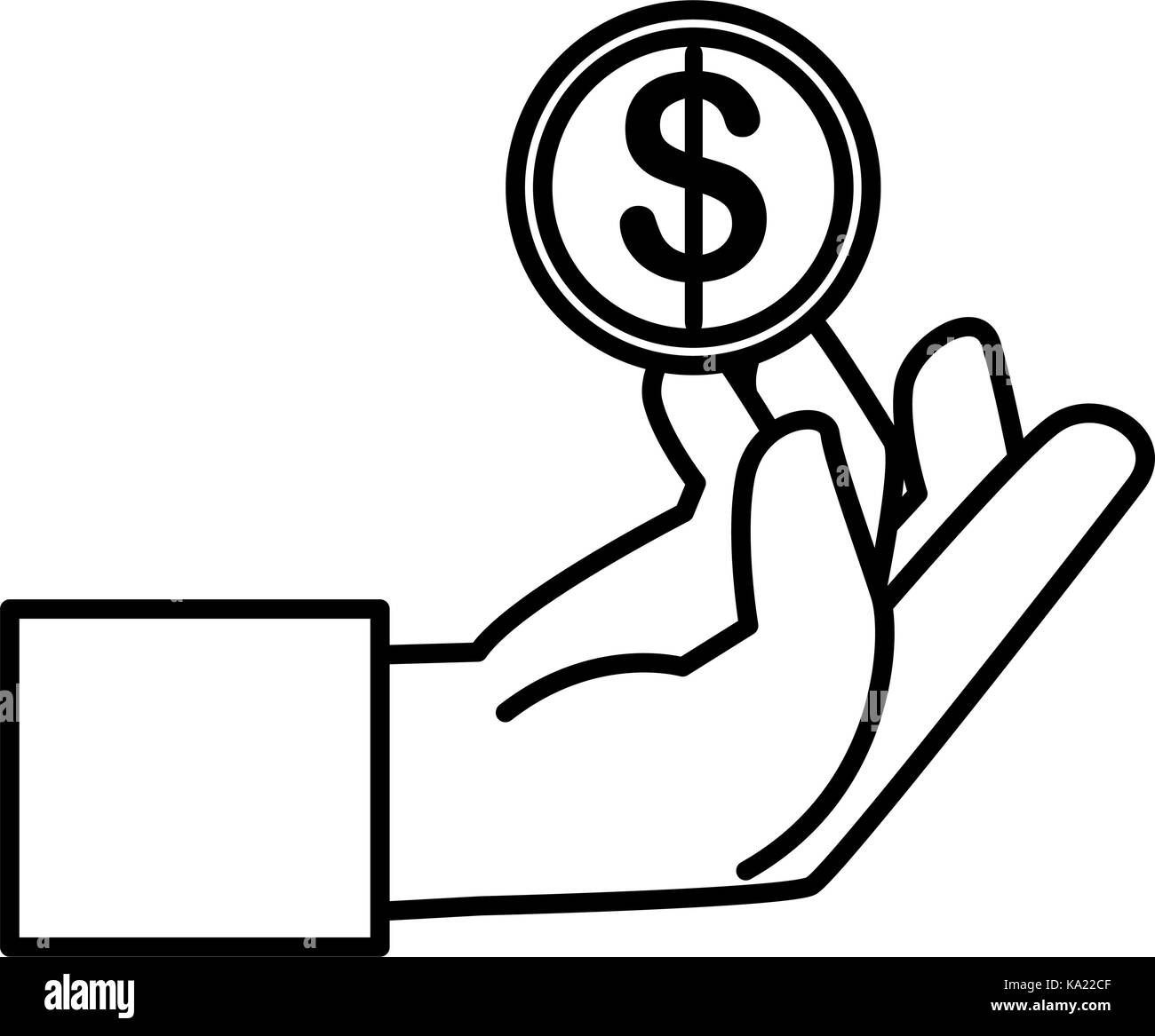 hand human with coin money isolated icon Stock Vector Image & Art - Alamy