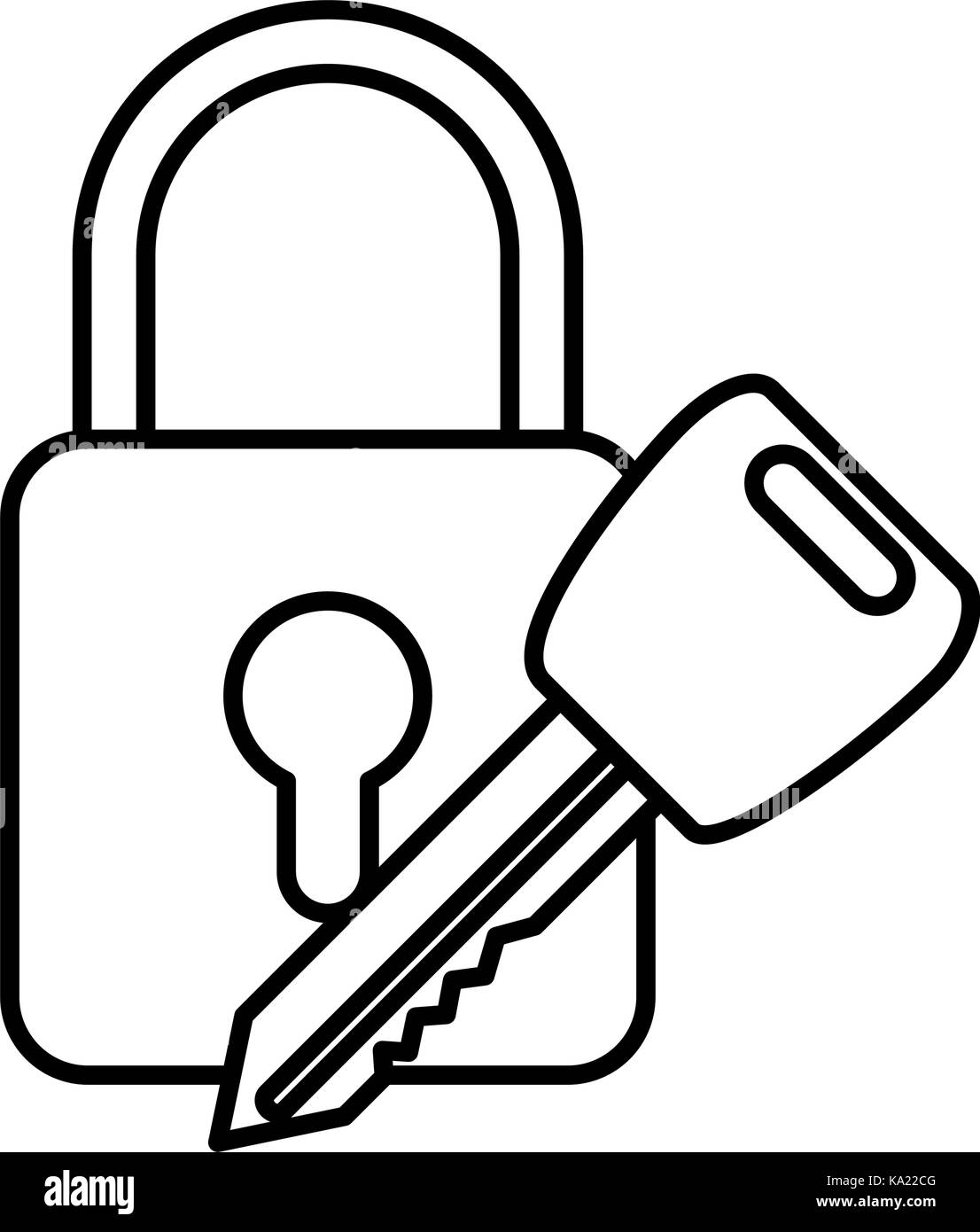 safe padlock with key Stock Vector Image & Art - Alamy