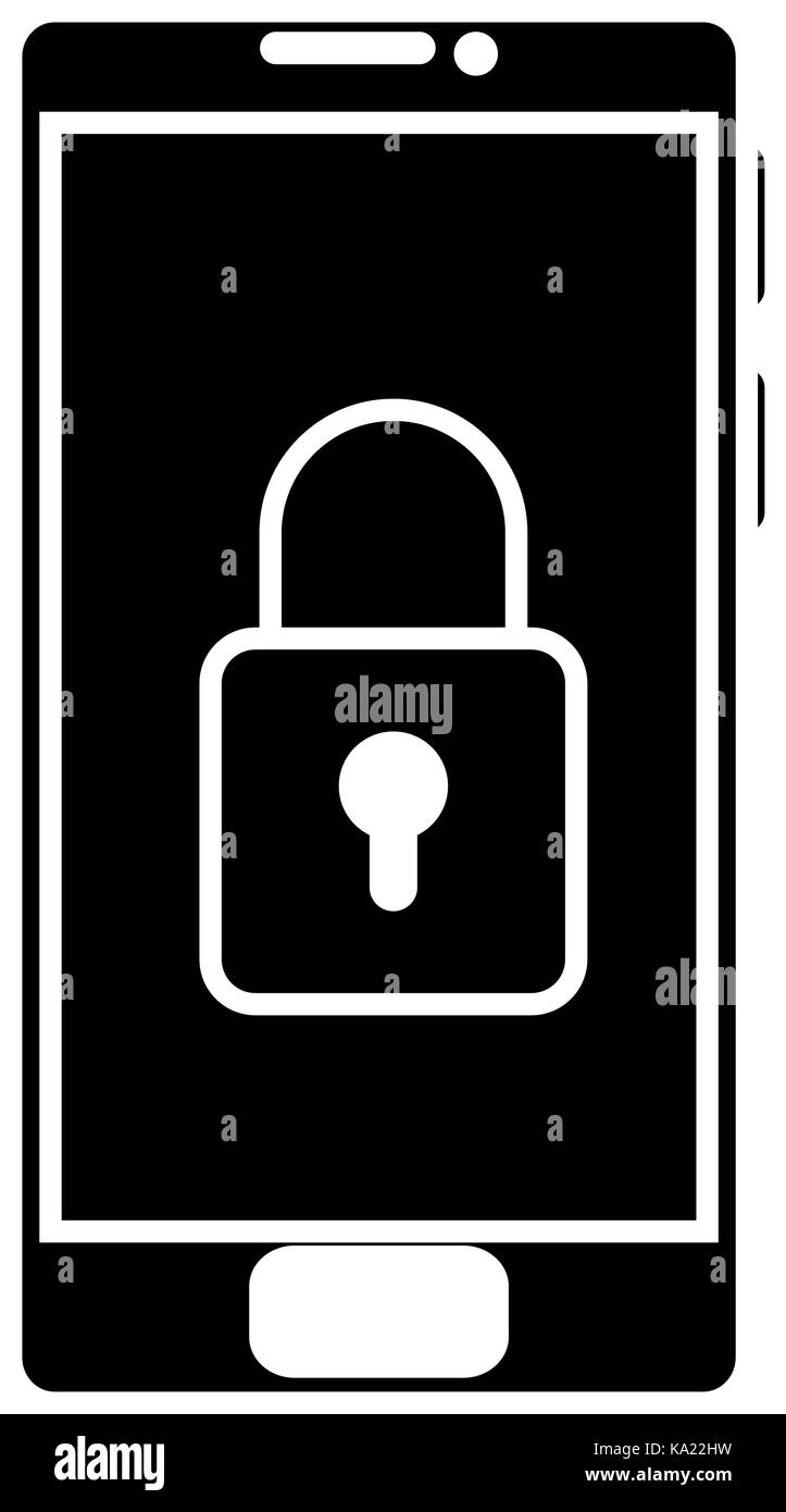 smartphone device with padlock Stock Vector Image & Art - Alamy