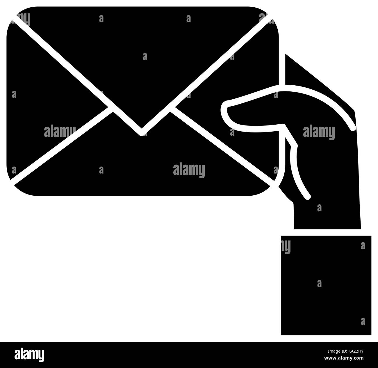 hand human with envelope mail isolated icon Stock Vector Image & Art ...