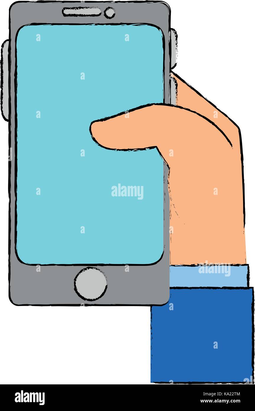 hand user with smartphone isolated icon Stock Vector Image & Art - Alamy