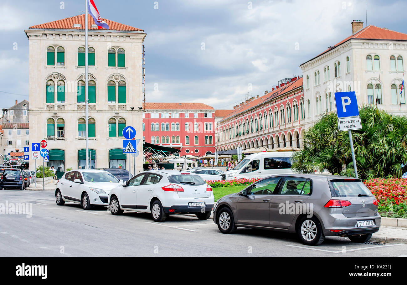Public parking in the city of Split, Croatia Stock Photo Alamy