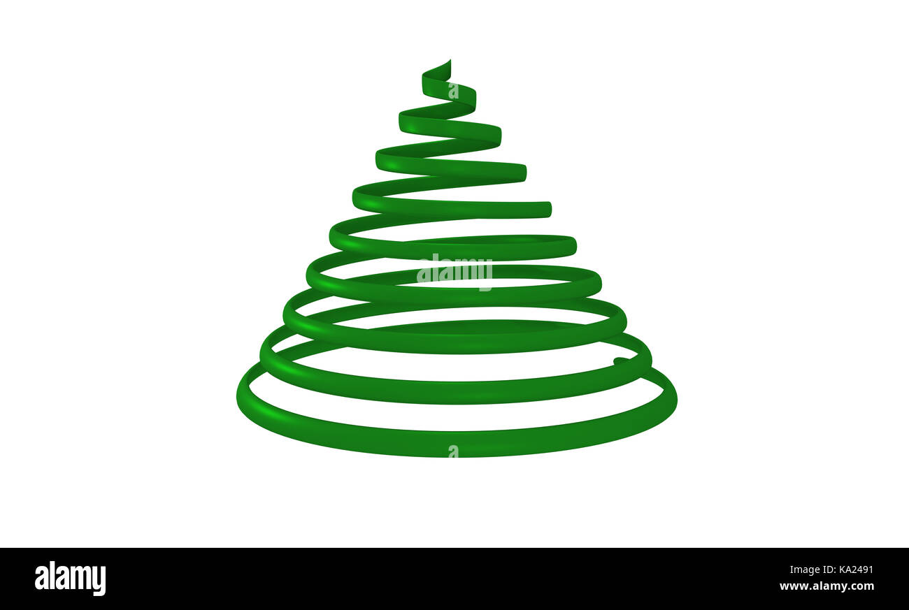 Christmas tree from green spiral. 3d rendering Stock Photo Alamy
