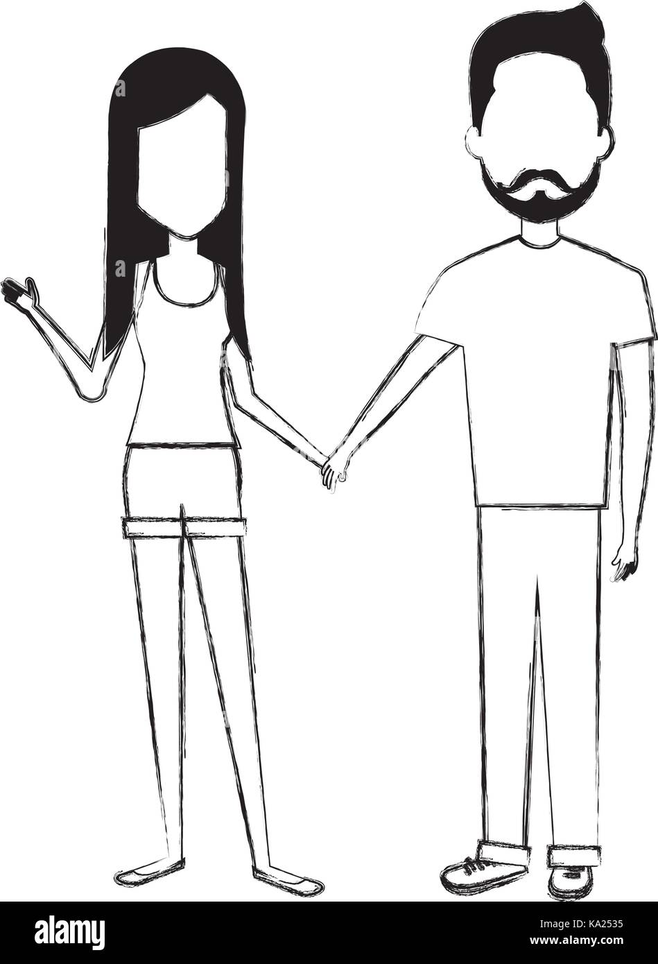 young couple standing avatars Stock Vector Image & Art - Alamy