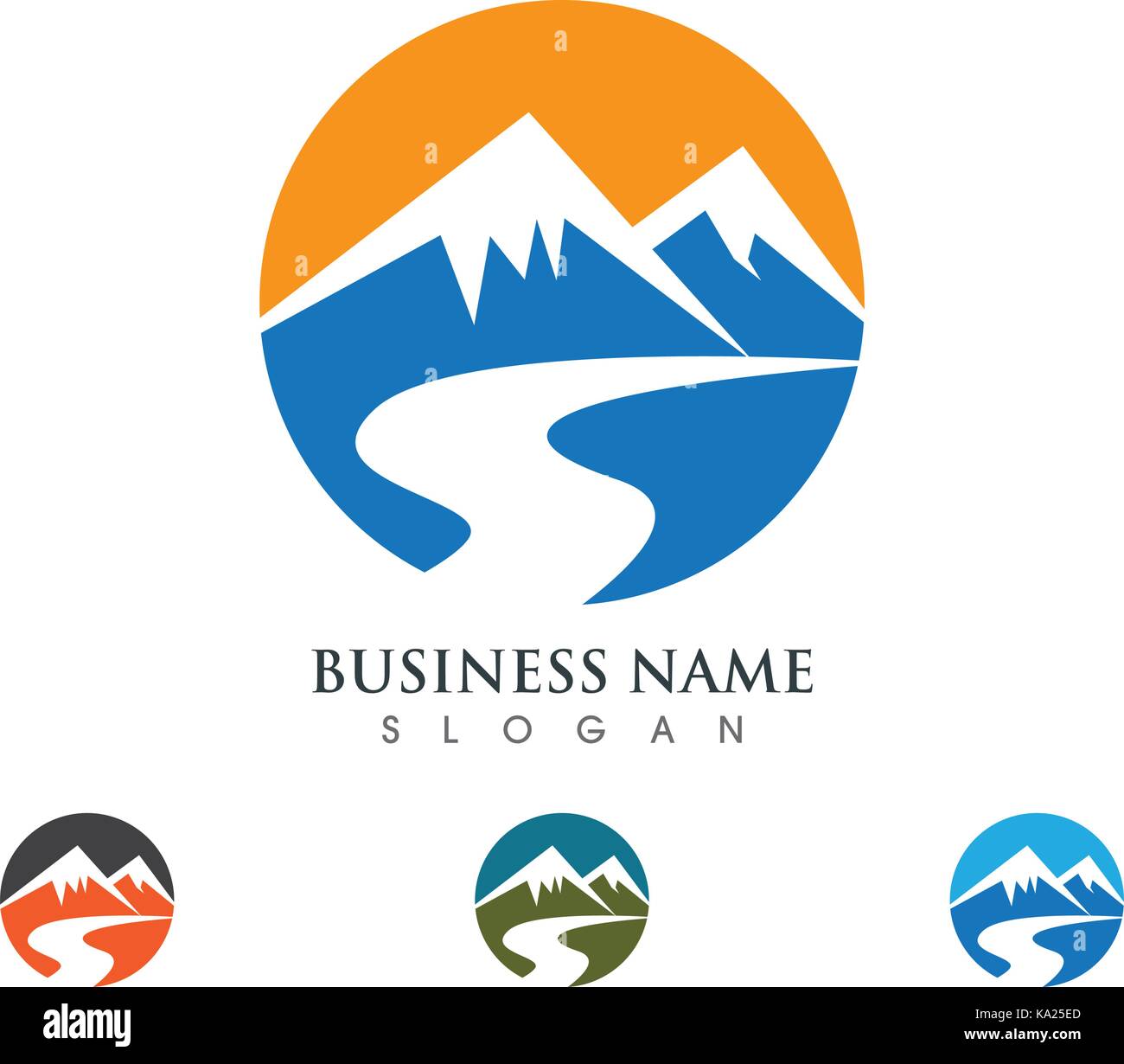 Mountains Logo Template vector icon Stock Vector Image & Art - Alamy