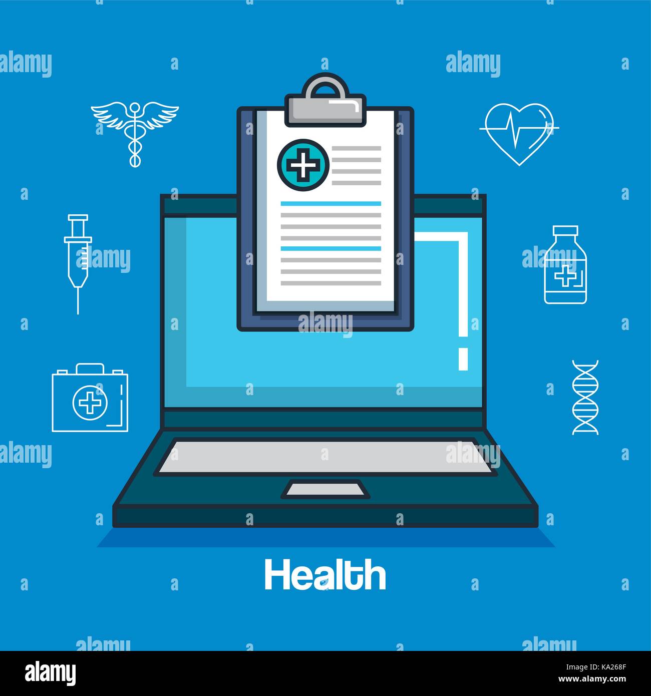 Medical kit caduceus injection Stock Vector Images - Alamy
