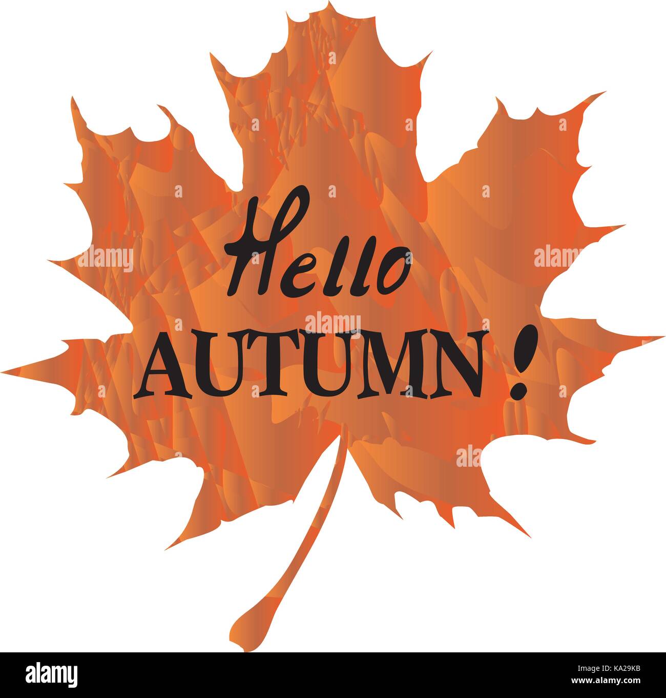 vector illustration of a maple leaf hello autumn background Stock ...