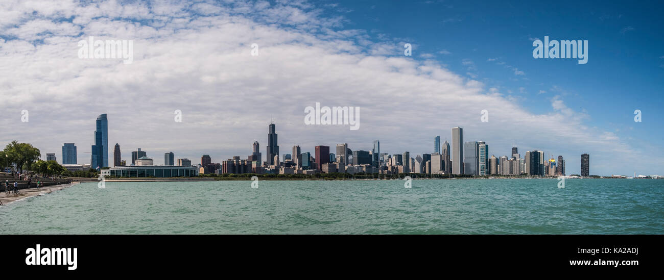 Chicago, Waterfront and quay along lake Michigan Stock Photo