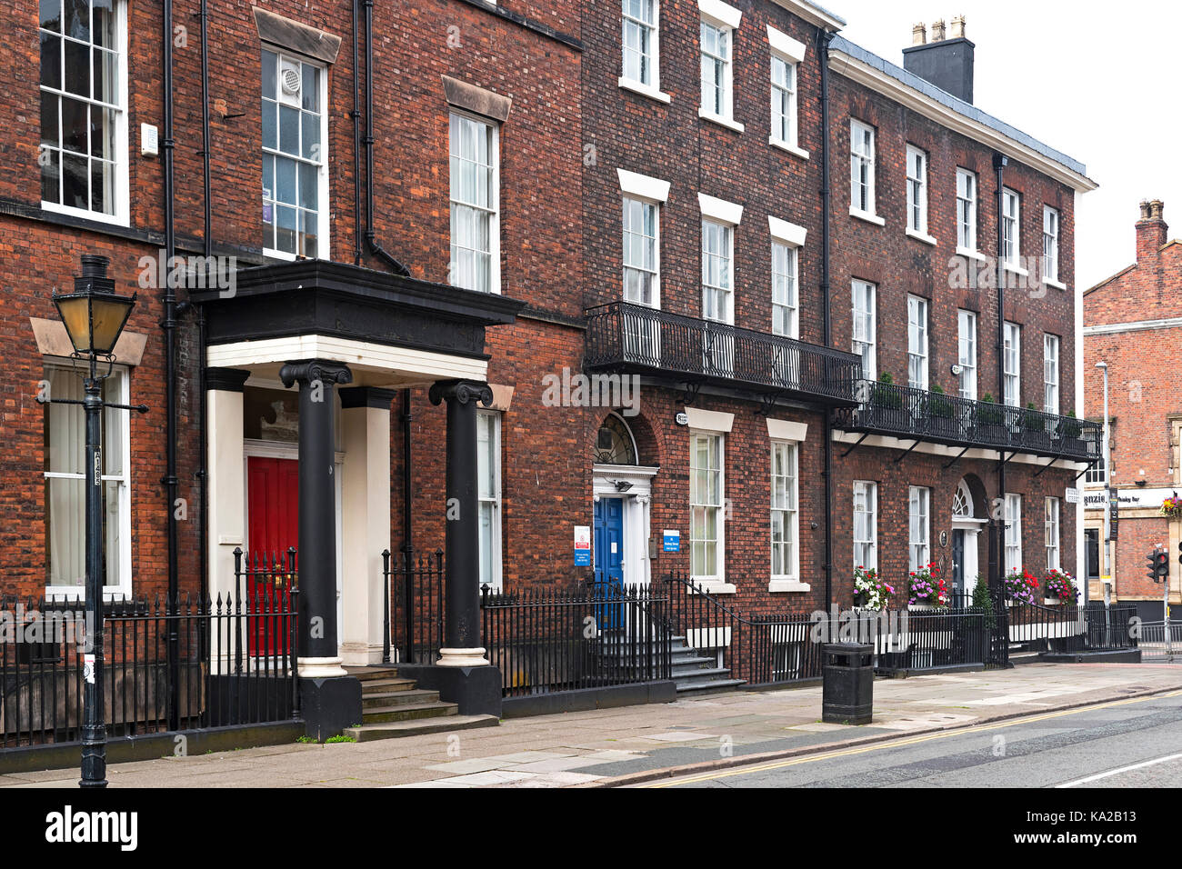 terraced housing, rodney street in the georgian quarter of liverpool, england, britain, uk. Stock Photo