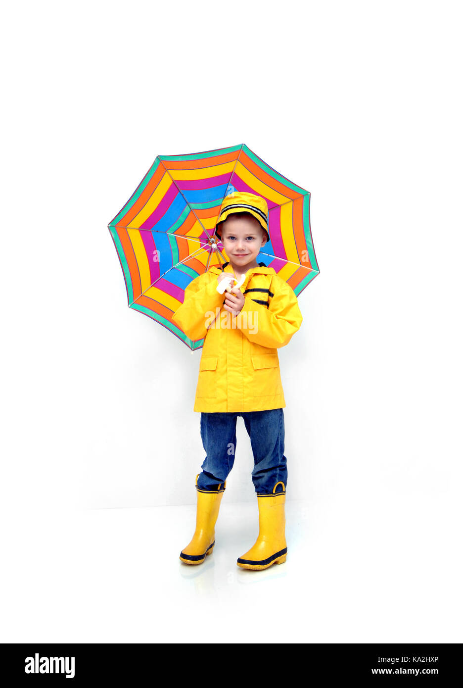 Young boy wearing rubber boots hi-res stock photography and images - Alamy