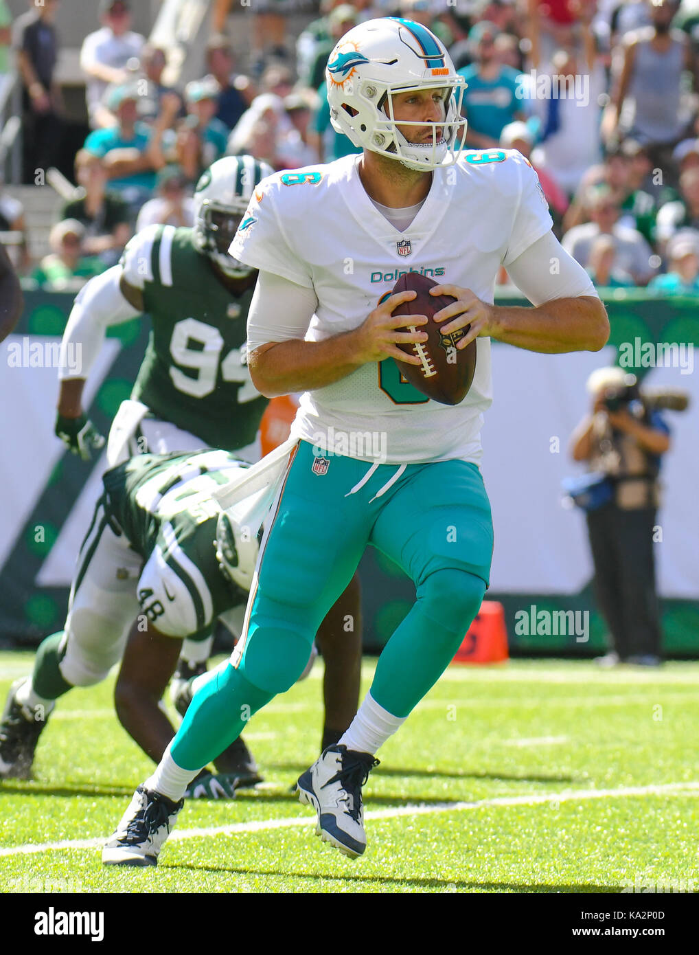 East Rutherford, New Jersey, USA. 24th Sep, 2017. Dolphins Quarterback ...