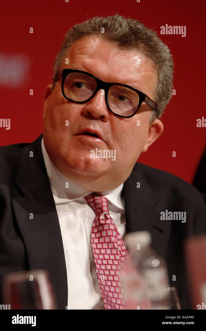 Brighton, UK. 24th September, 2017. Tom Watson, Britain's opposition Labour party deputy leader attends the annual Labour Party Conference in Brighton, UK Sunday, September 24, 2017. Photograph : Credit: Luke MacGregor/Alamy Live News Stock Photo