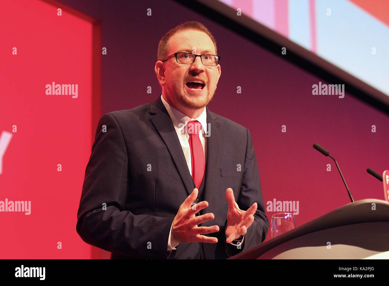 UK. 24th September, 2017. Andrew Gwynn MP for Denton & Reddish at the Labour Conference Credit: Rupert Rivett/Alamy Live News Stock Photo