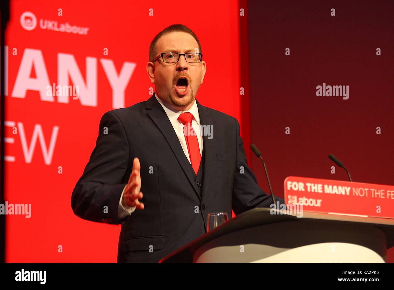UK. 24th September, 2017. Andrew Gwynn MP for Denton & Reddish at the Labour Conference Credit: Rupert Rivett/Alamy Live News Stock Photo