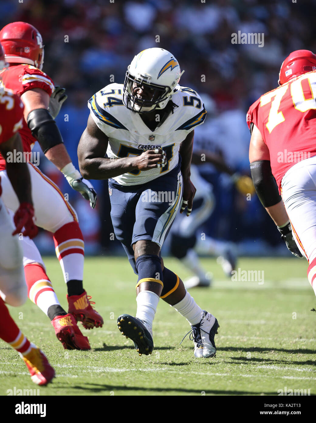 Kansas City Chiefs linebacker Melvin Ingram during the first half of the  NFL AFC Championship football game against the Cincinnati Bengals, Sunday,  Jan. 30, 2022 in Kansas City, Mo.. (AP Photos/Reed Hoffmann