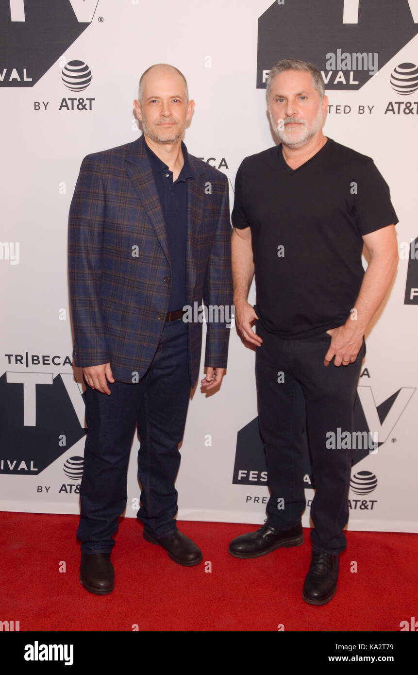 New York, NY, USA. 24th Sep, 2017. Joe Gangemi and Gregory Jacobs at the Tribeca TV Festival, presented by AT&T, season premiere of Red Oaks on September 24, 2017 at the Cinepolis Chelsea in NYC. Credit: Raymond Hagans/Media Punch/Alamy Live News Stock Photo